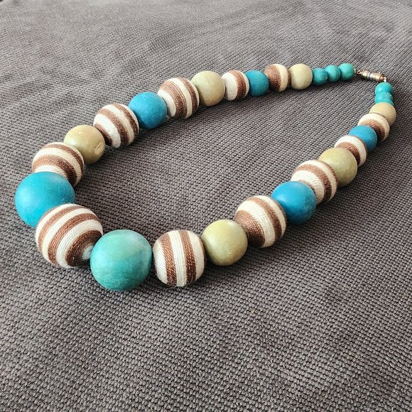Claire's Wood Beaded Multicolor Bohemian Necklace - Picture 6 of 13